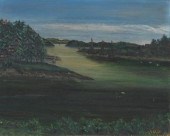 Primitive Riverscape Painting