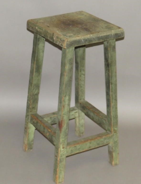 PRIMITIVE STOOLca. 1850; square top