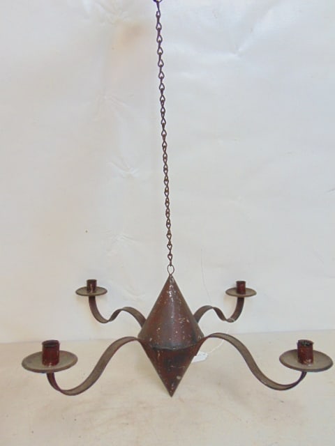 PRIMITIVE TOLE CANDLE FIXTURE, CONE