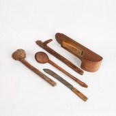 PRIMITIVE TREEN LOTA group of