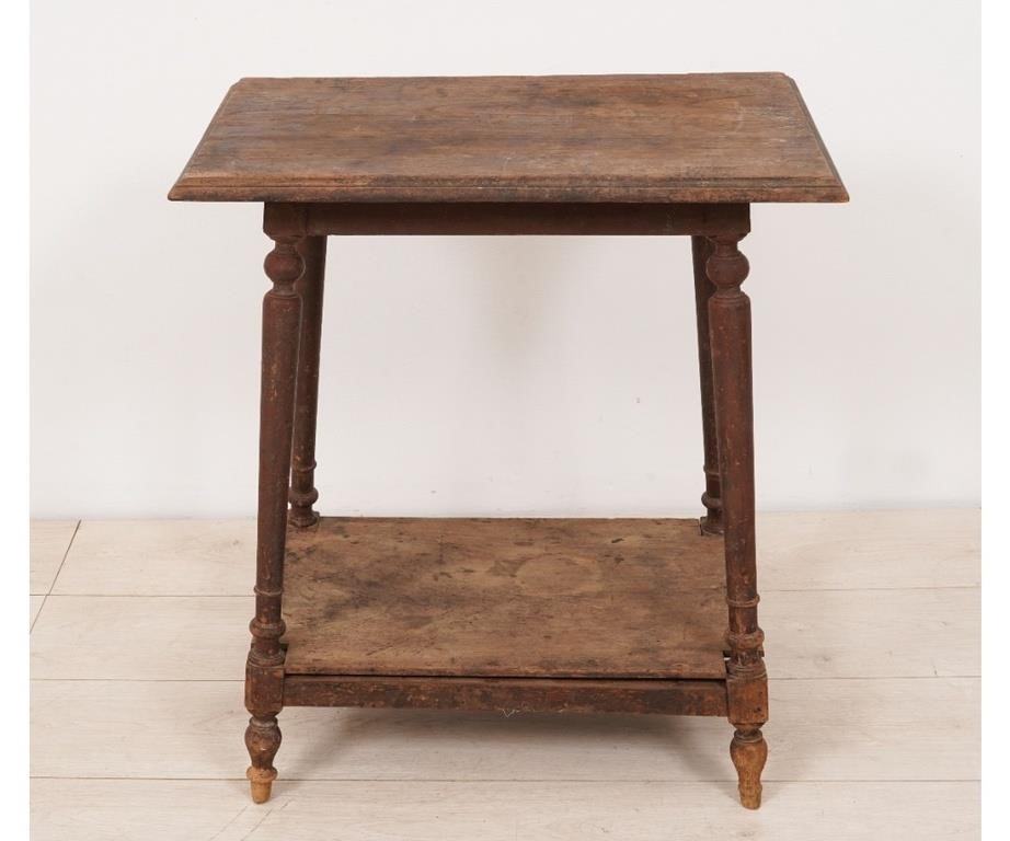 Primitive walnut splay-leg table,
