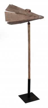 PRIMITIVE WOODEN WIND DIRECTIO