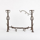 PRIMITIVE WROUGHT IRON ANDIRON