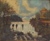 PRIMITIVE/NAIVE 19TH C. LANDSC