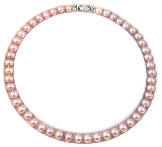 PRINCESS LENGTH PINK PEARL NECKLACE