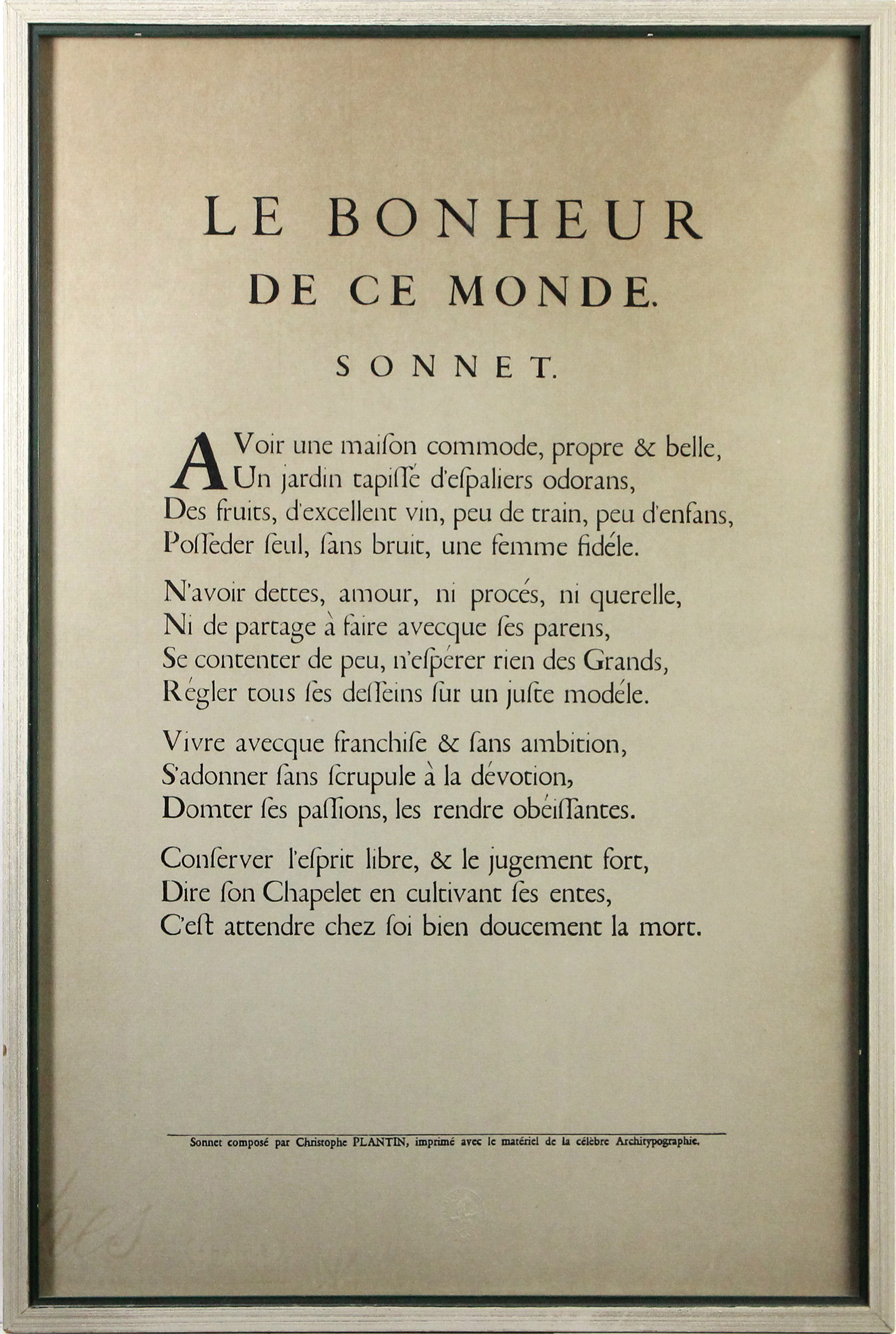 PRINT, LE BONHEUR DE CE MONDE "Le