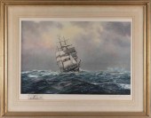 PRINT OF A THREE-MASTED SHIP A