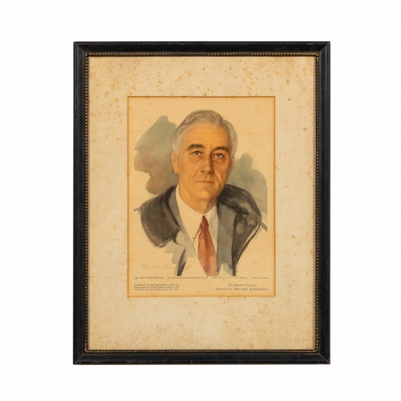 PRINT OF PAINTING OF FDR, ELIZABETH