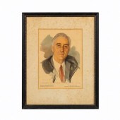 PRINT OF PAINTING OF FDR, ELIZ