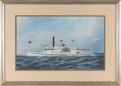 PRINT OF THE SIDEWHEEL STEAMER