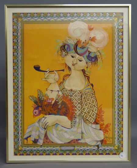 Print woman ''Vest'' signed
