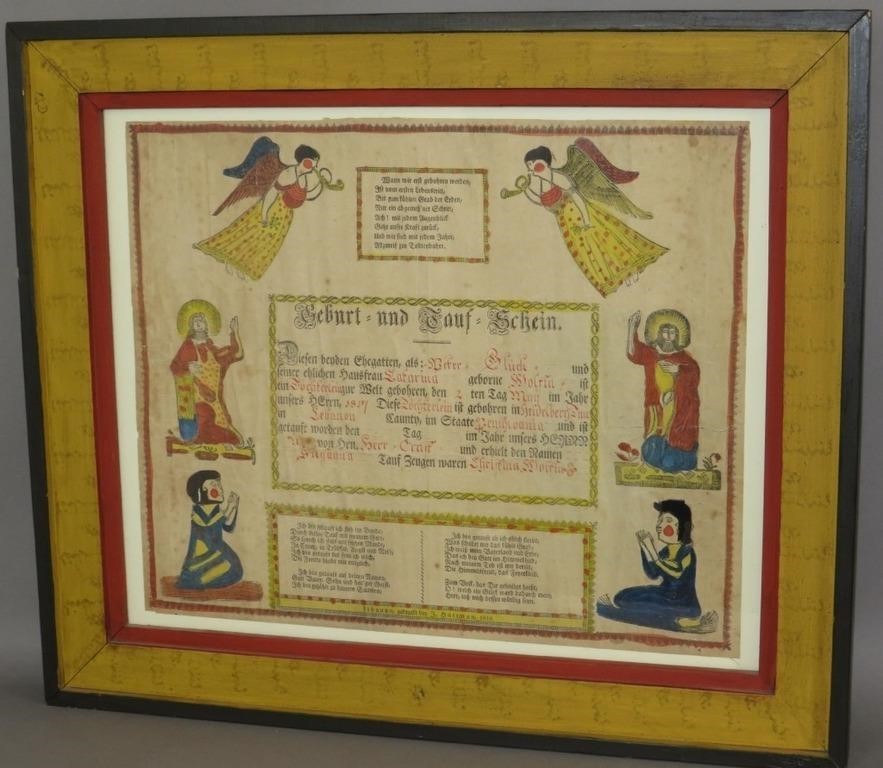 PRINTED TAUFSCHEIN BY J. HARTMAN,