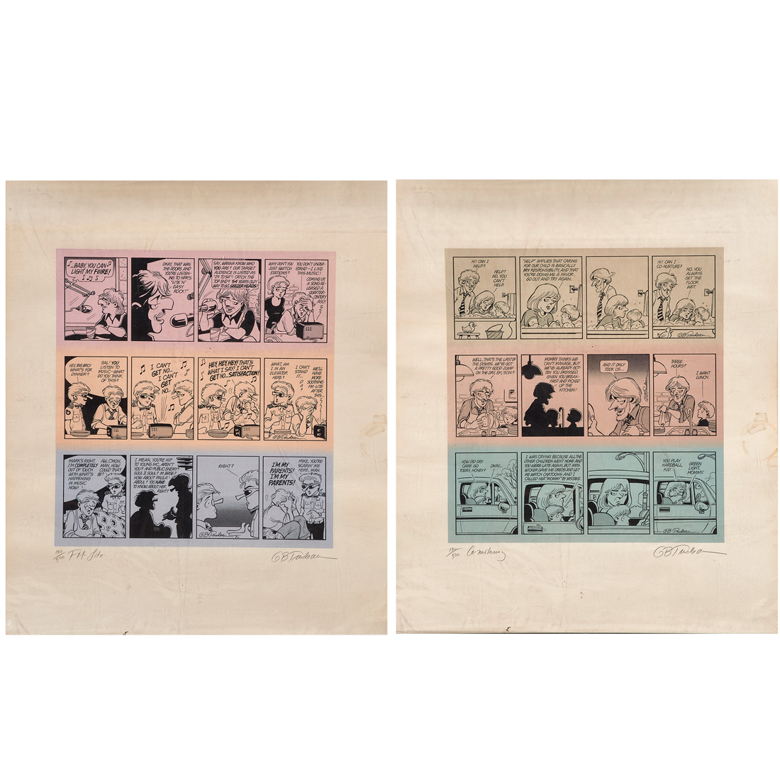 PRINTS, GARRY TRUDEAU (lot of 2)