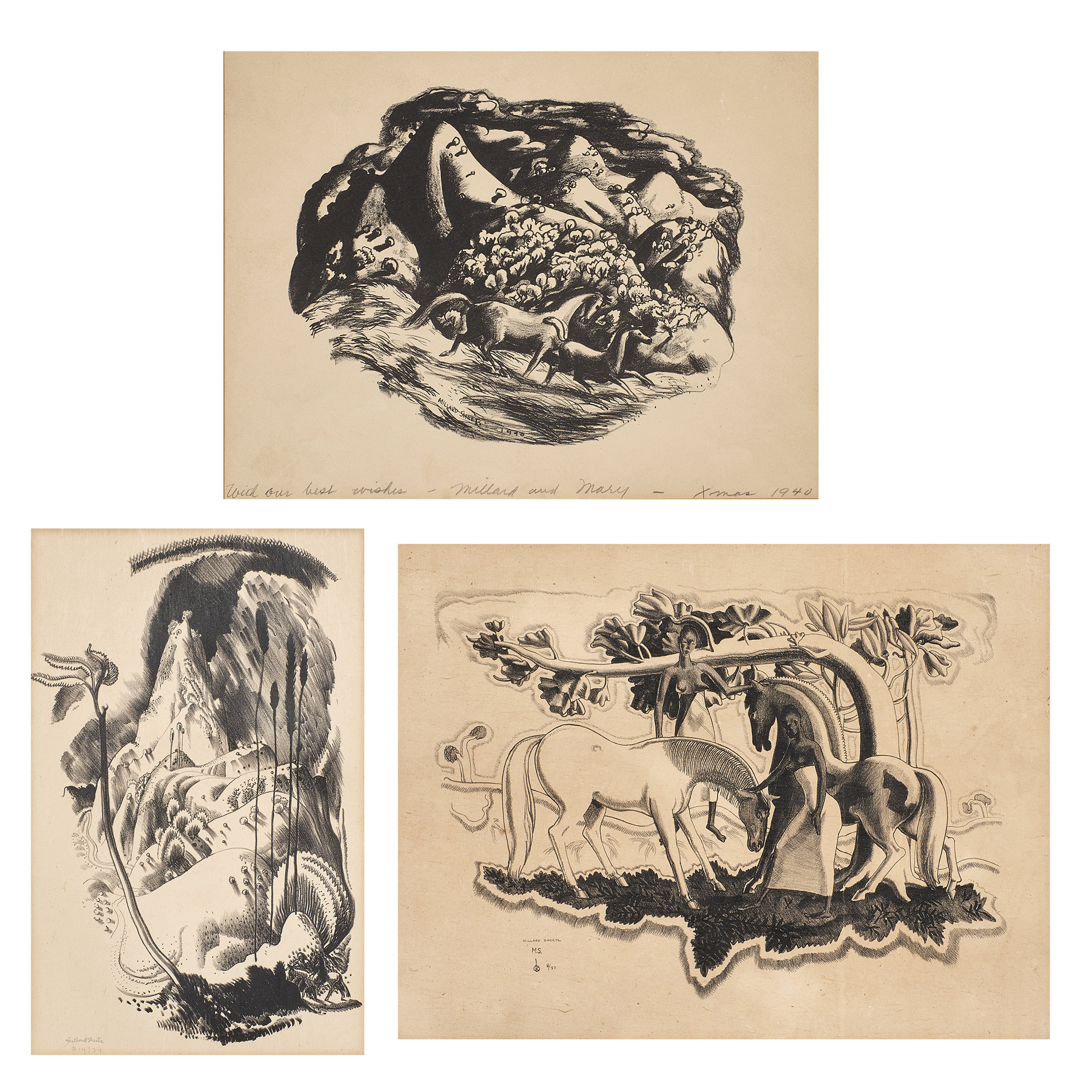 PRINTS, MILLARD SHEETS (lot of 3)