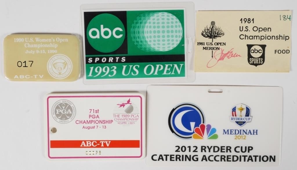 PRO GOLF PRESS BADGES, US OPEN,