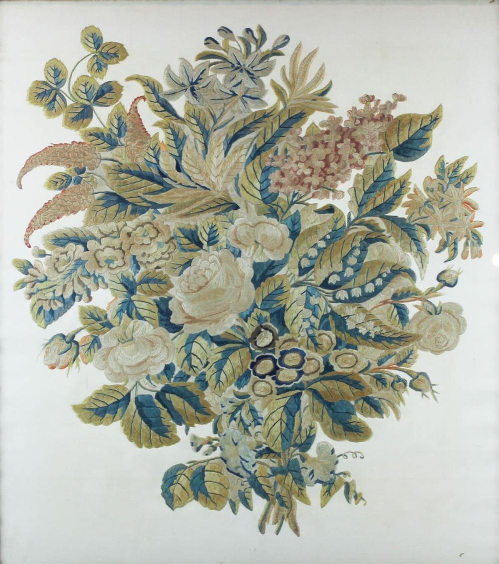 PROBABLY FRENCH SILK FLORAL SPRAY