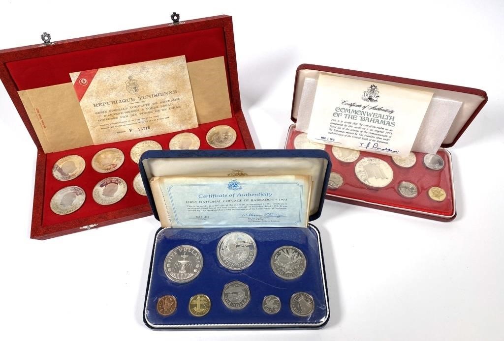 PROOF SETS BARBADOS, BAHAMAS,