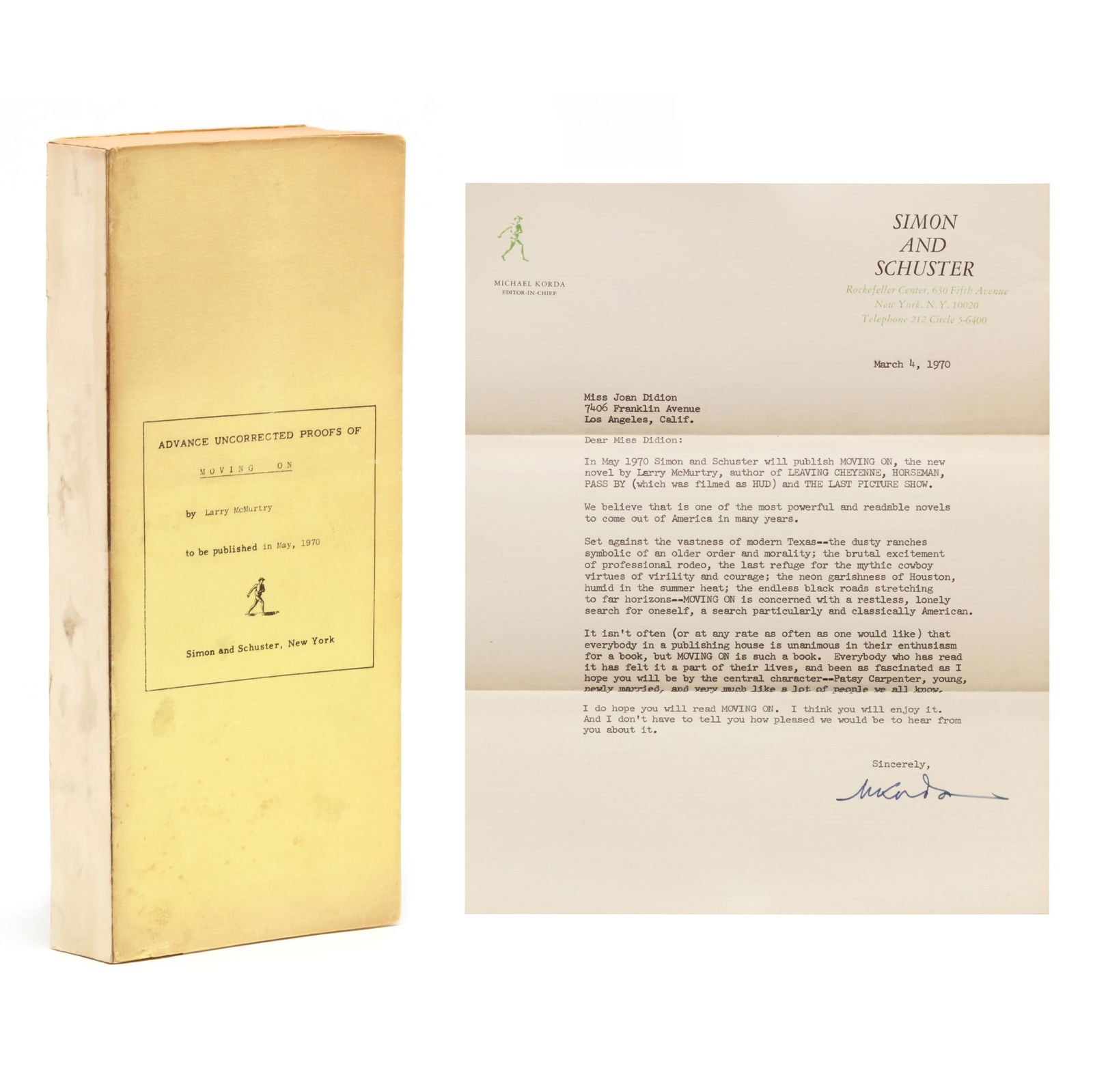 PROOFS OF MCMURTRY'S  MOVING ON 