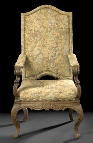 Provincial Louis XV Oak Fauteuil 