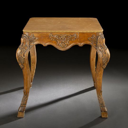 Provincial Oak and Leather-Top