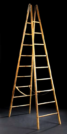Provincial Oak Library Ladder, 
