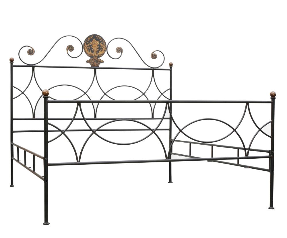 PROVINCIAL-STYLE IRON AND BRASS BED