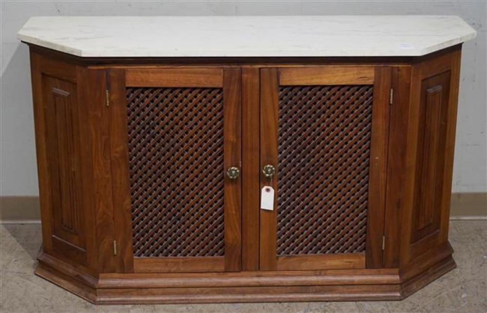 PROVINCIAL WALNUT FAUX MARBLE TOP