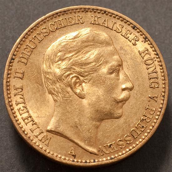 Prussian gold 20-Mark of Kaiser
