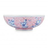 PUCE-ENAMELLED BLUE AND WHITE