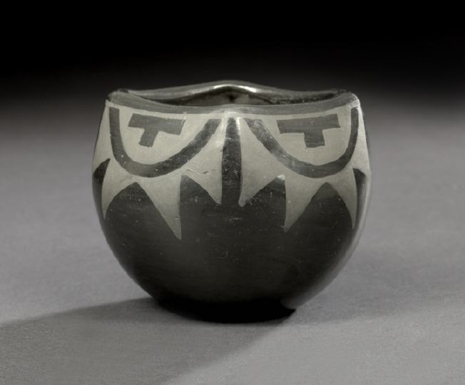 Pueblo Black-on-Black Pottery Bowl,