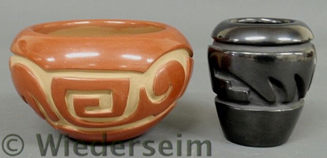 Pueblo Indian pottery jar signed