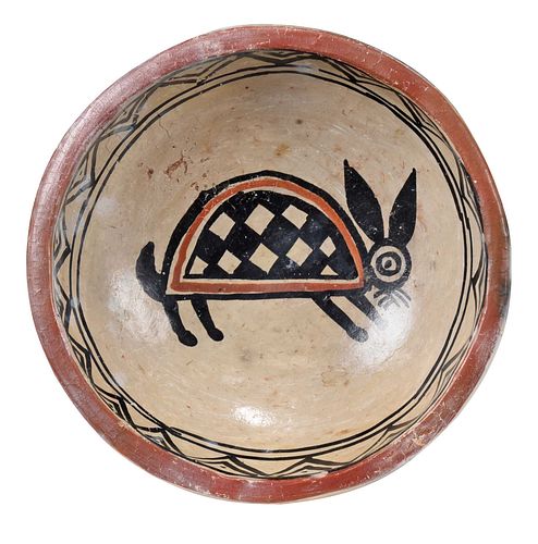 PUEBLO PICTORIAL RABBIT BOWL20th