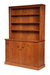 PUMPKIN PINE PEWTER CUPBOARD -