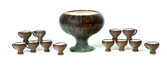 PUNCH BOWL SET.  Ohio  mid 20th