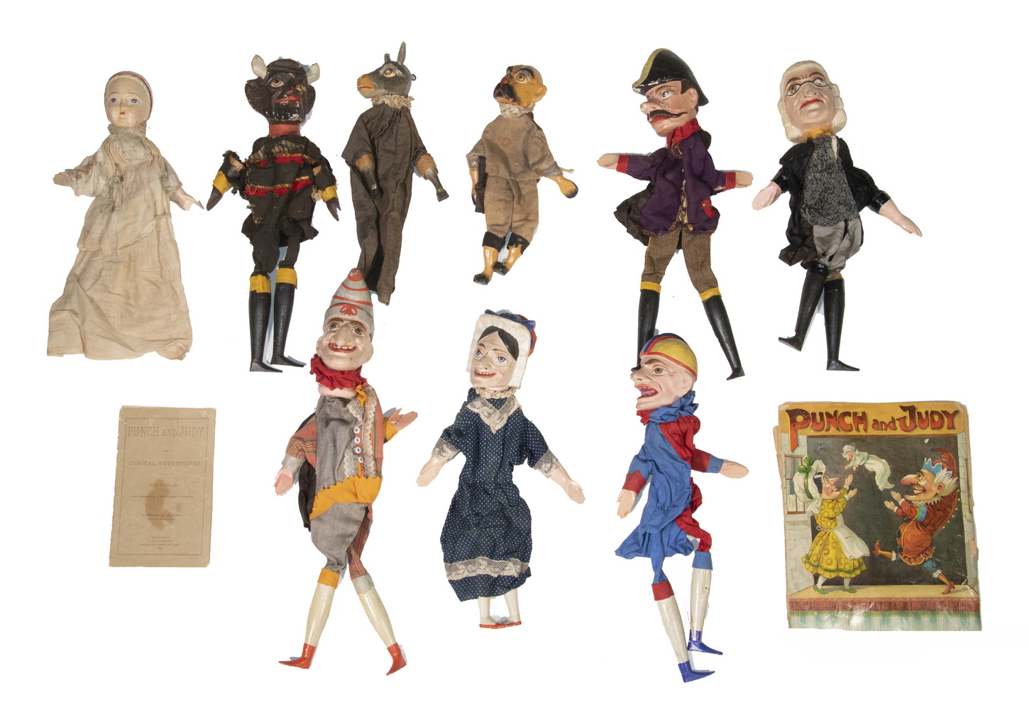 PUNCH & JUDY PUPPETS Lot of (9)