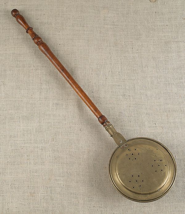 Punched brass bedwarmer 19th c. ?