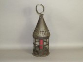 PUNCHED TIN CANDLE LANTERNca.