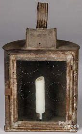PUNCHED TIN CARRY LANTERN, 19T