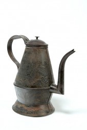 PUNCHED TIN COFFEE POT.  Penns