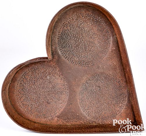 PUNCHED TIN HEART SHAPED CHEESE