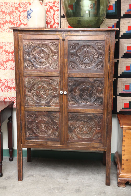 PUNCHED TIN PIE SAFE. Double