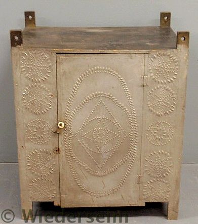 Punched tin pie safe mid-19th c.
