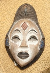Punu carved and painted wood m