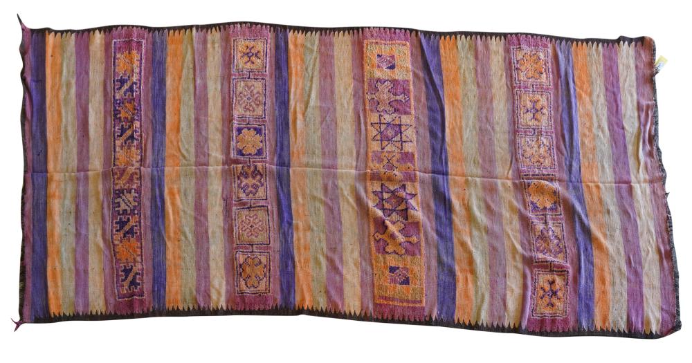 PURPLE AND ORANGE FLATWEAVE THROW