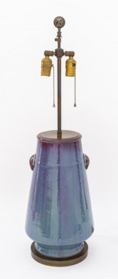 PURPLE & BLUE FLAMBE GLAZED VA