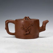 PURPLE CLAY TEAPOT WITH PLUM B