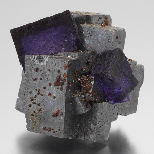 PURPLE FLUORITE IN PYRITE MINERAL