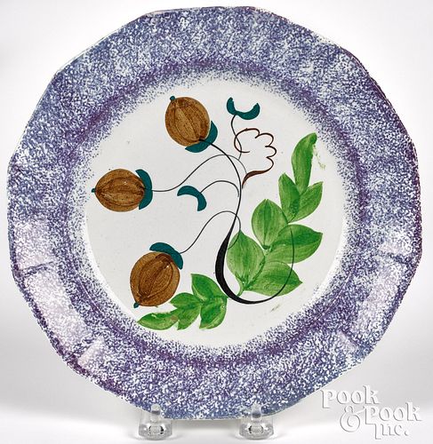 PURPLE SPATTER ACORN PLATEPurple