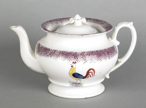 Purple spatter teapot with a