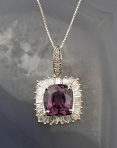 PURPLE SPINEL AND DIAMOND PEND